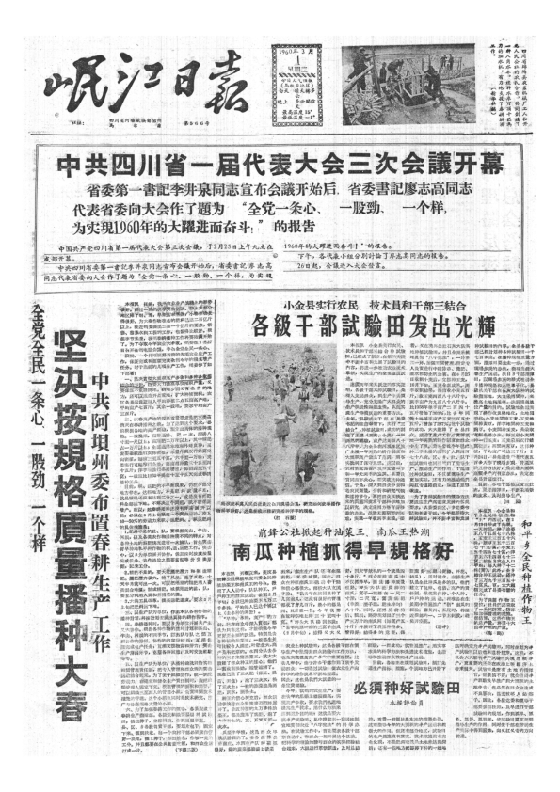 岷江日报1960年3月合订本