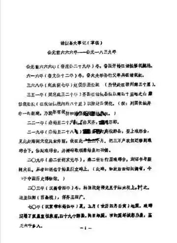 诸城县大事记  前666-1980  草稿