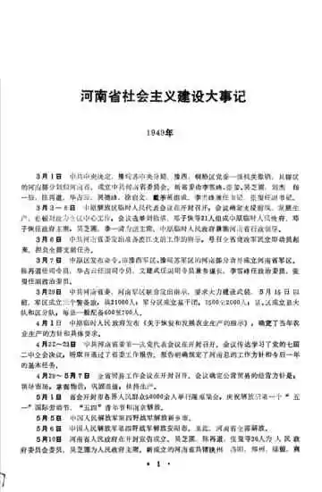 当代中国的河南  三十七年社会主义建设大事记