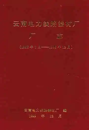 云南电力线路器材厂厂志(1988年1月-1998年12月)